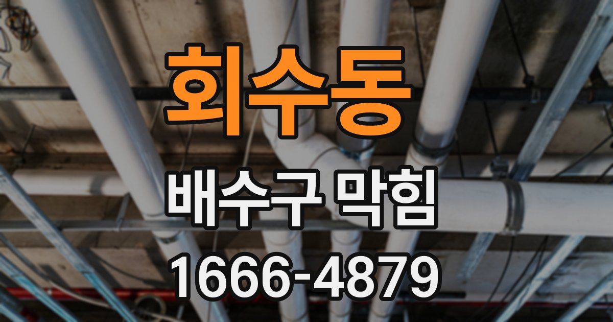 회수동 배수구 막힘