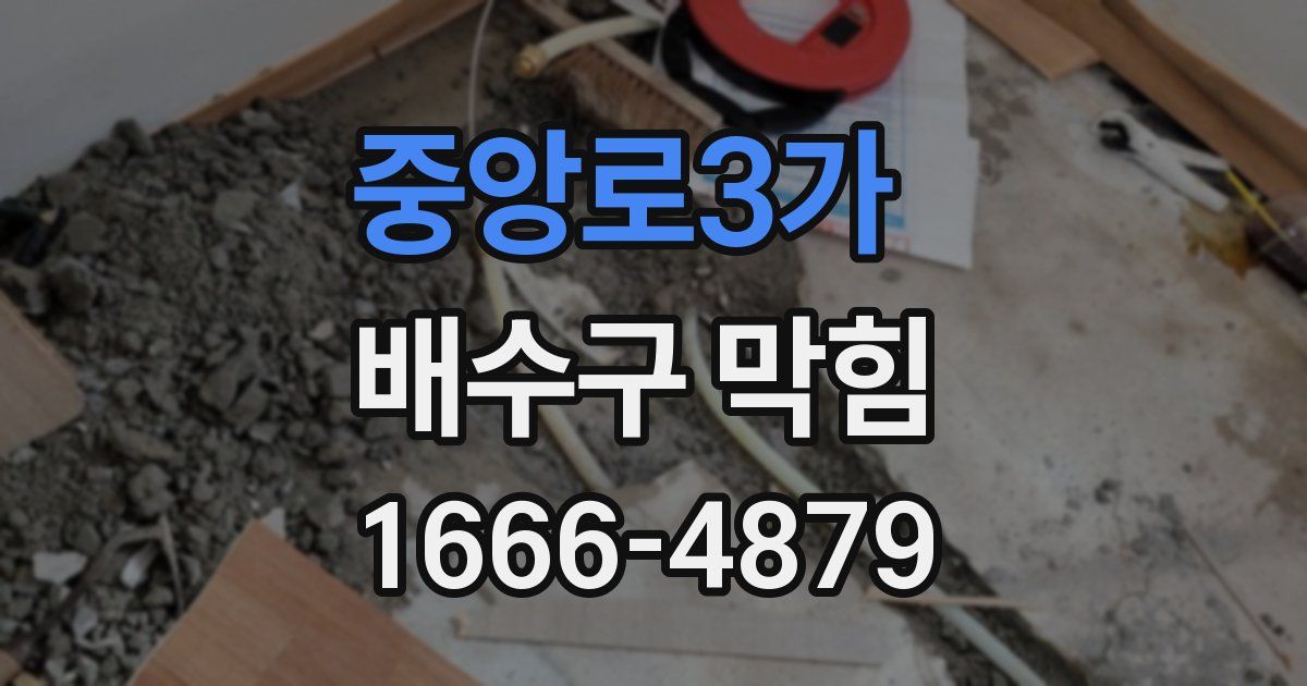 중앙로3가 배수구 막힘