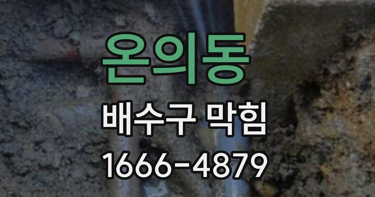 온의동 배수구 막힘