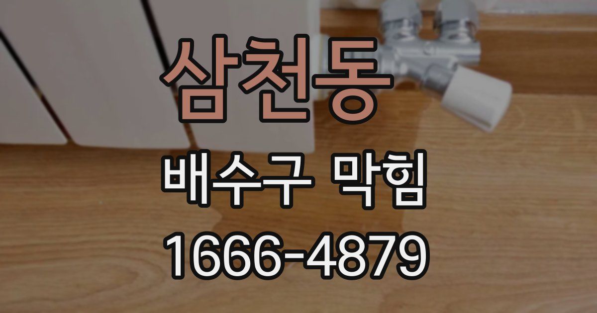 삼천동 배수구 막힘