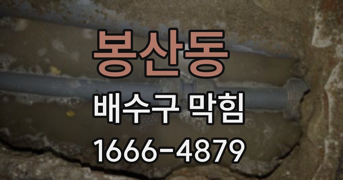 봉산동 배수구 막힘