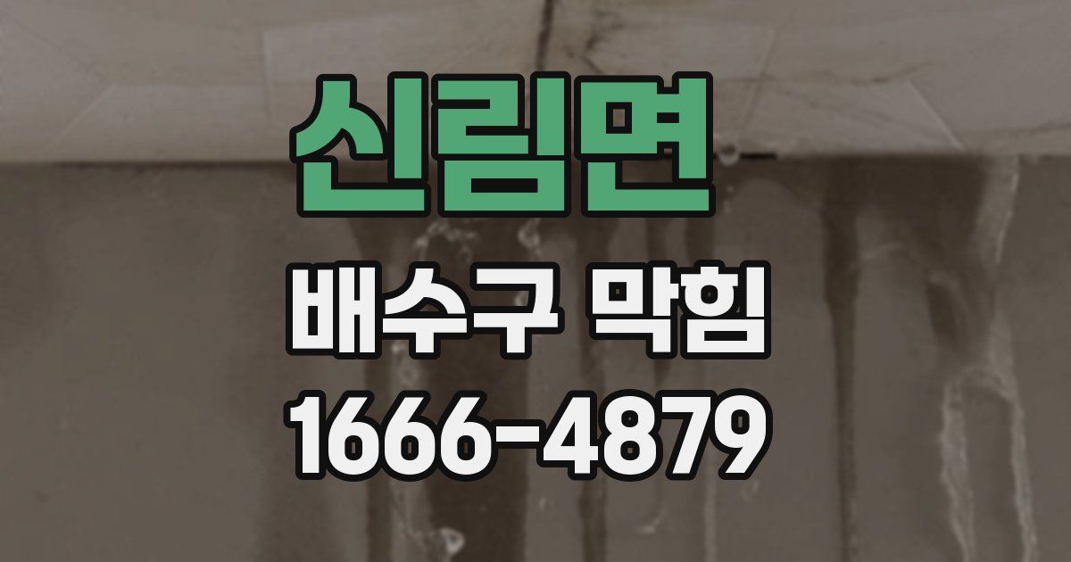 신림면 배수구 막힘