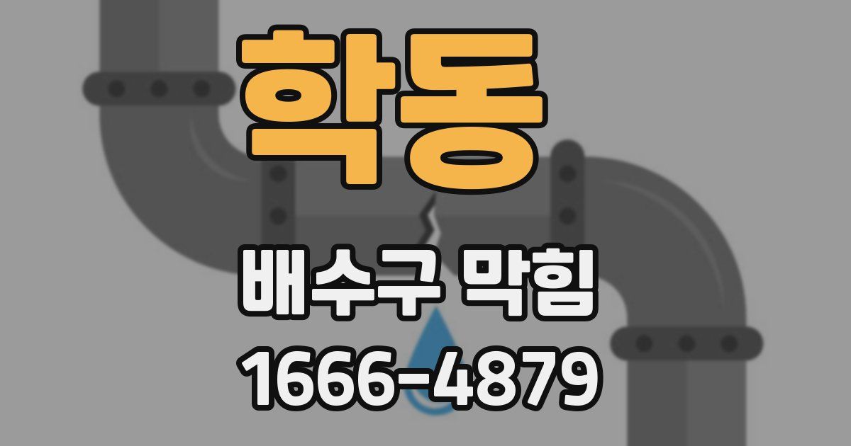 학동 배수구 막힘