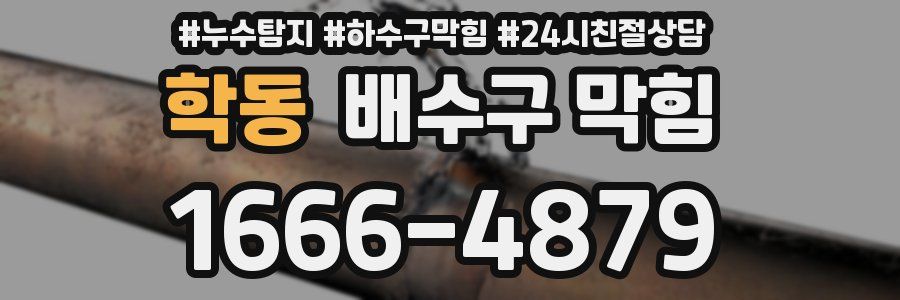 학동 배수구 막힘