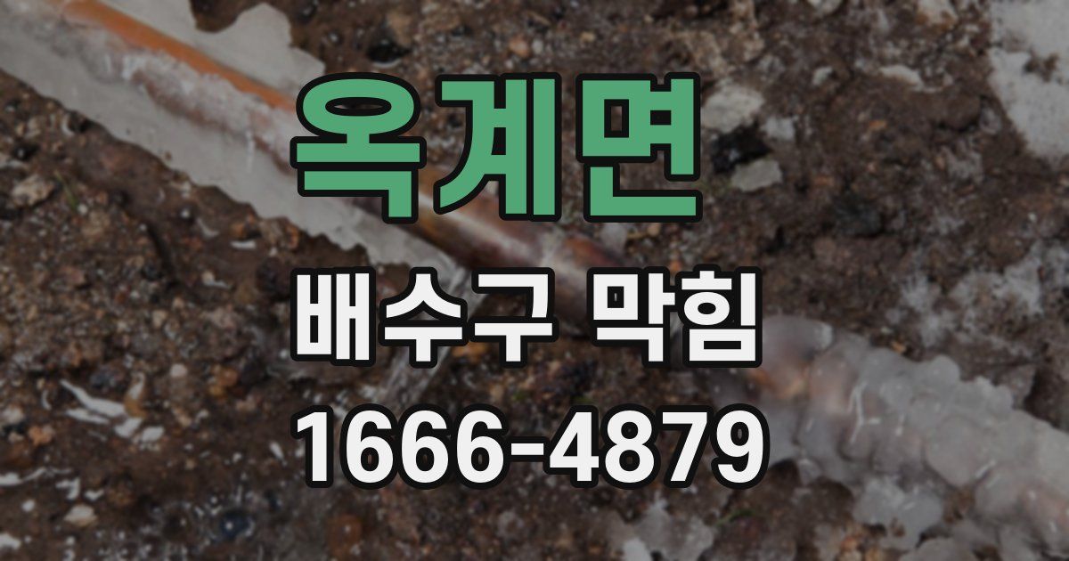 옥계면 배수구 막힘