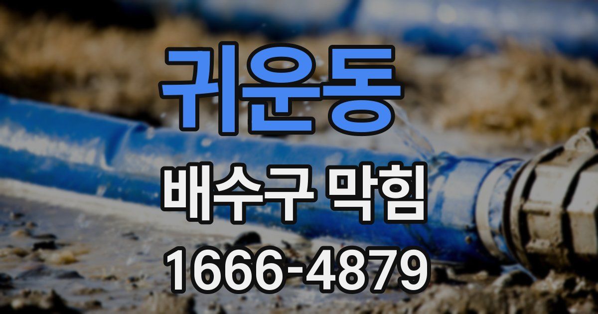 귀운동 배수구 막힘