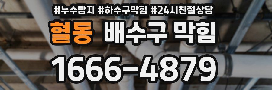 혈동 배수구 막힘