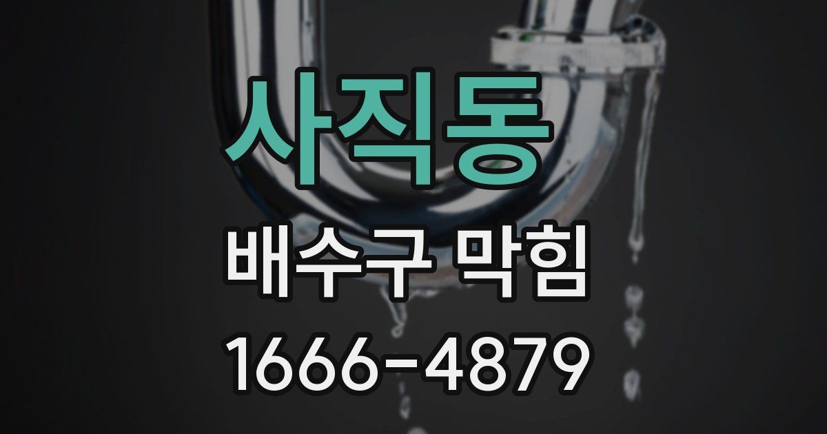 사직동 배수구 막힘
