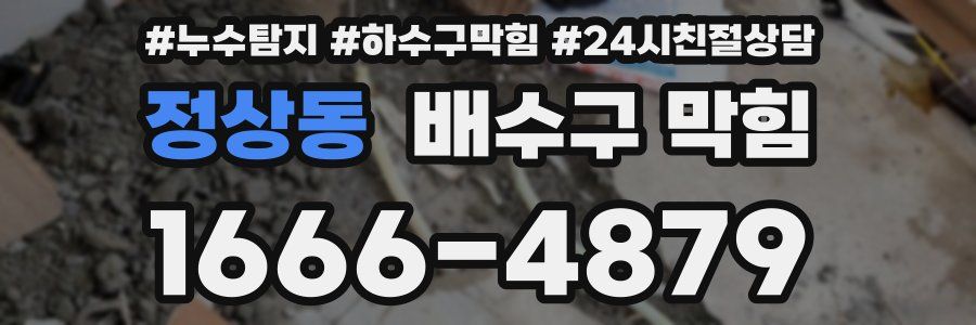 정상동 배수구 막힘