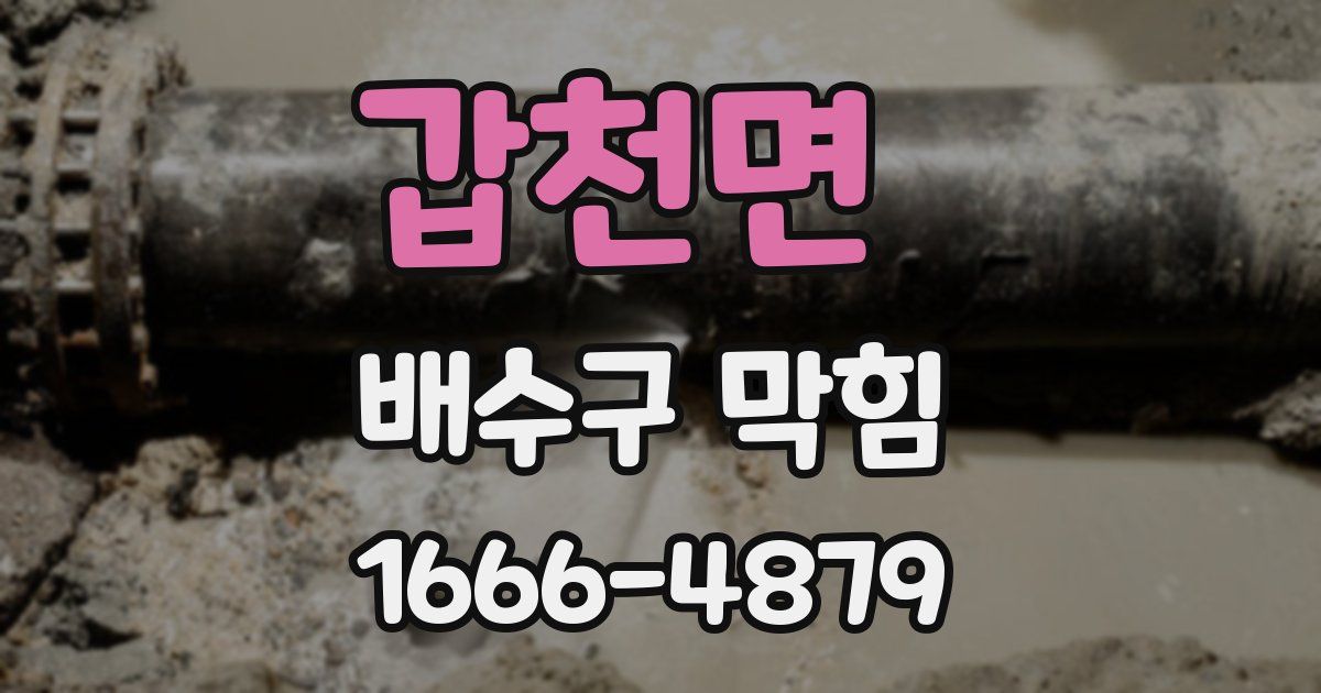 갑천면 배수구 막힘