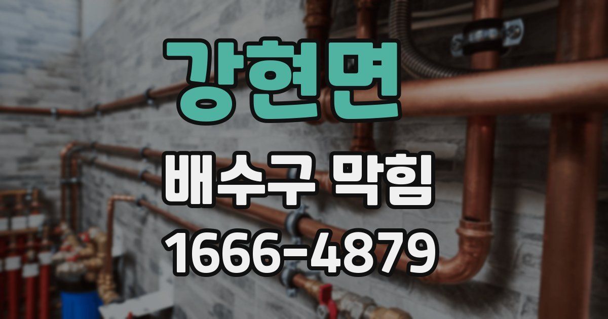 강현면 배수구 막힘