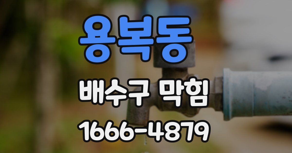용복동 배수구 막힘