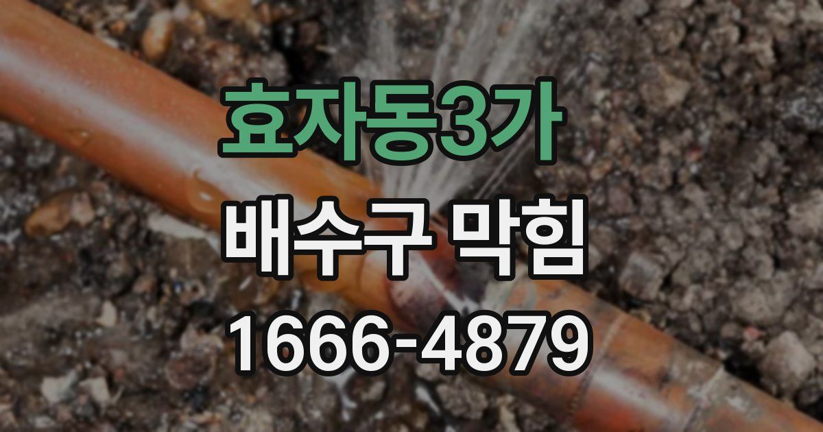 효자동3가 배수구 막힘