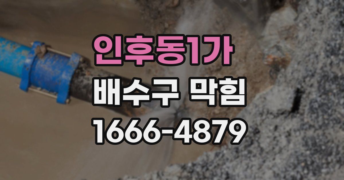 인후동1가 배수구 막힘