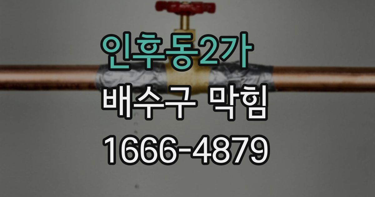 인후동2가 배수구 막힘
