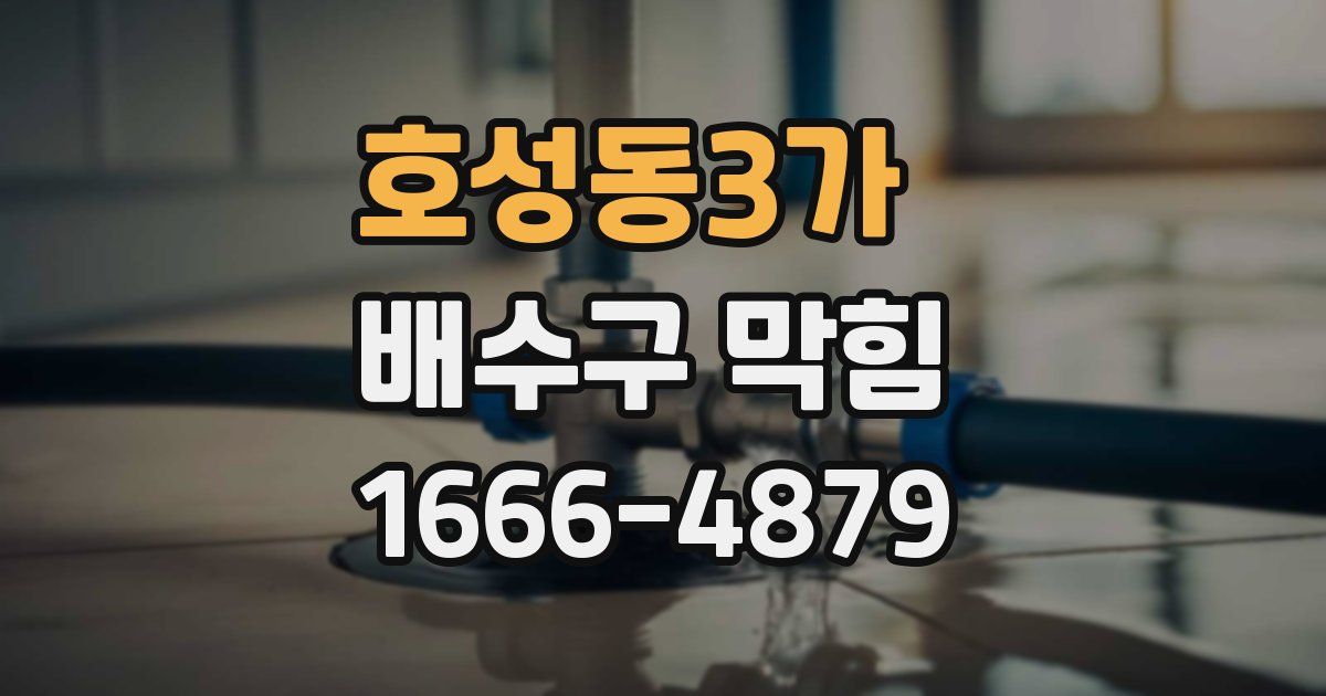 호성동3가 배수구 막힘