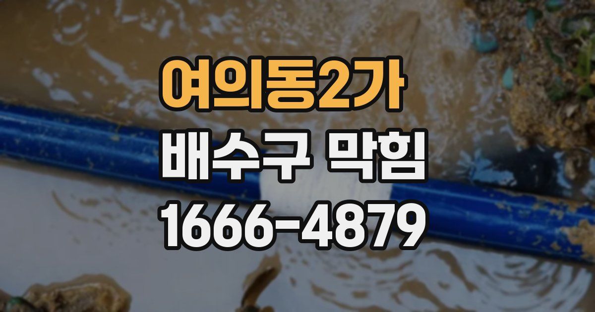 여의동2가 배수구 막힘