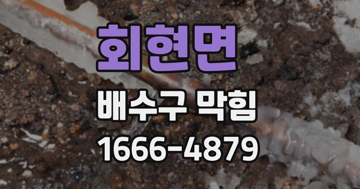 회현면 배수구 막힘
