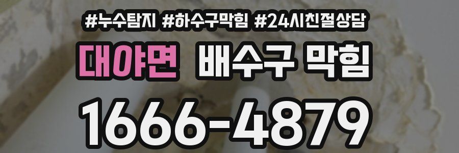 대야면 배수구 막힘