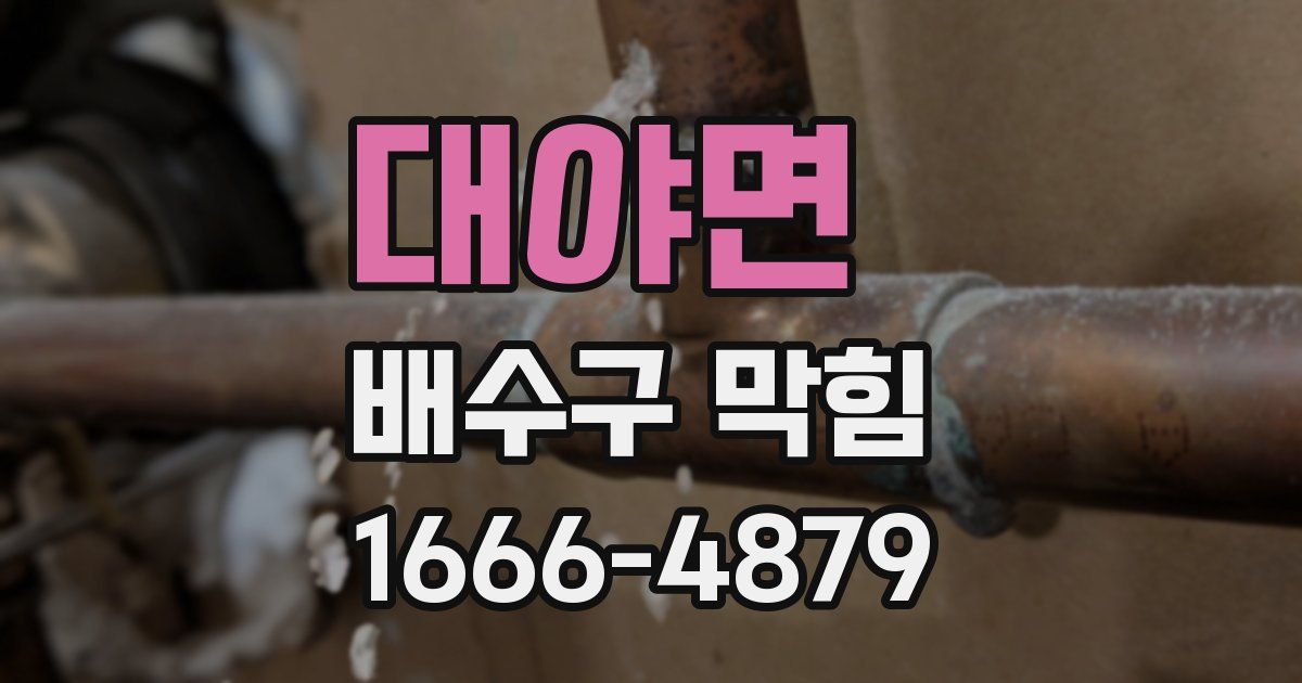 대야면 배수구 막힘