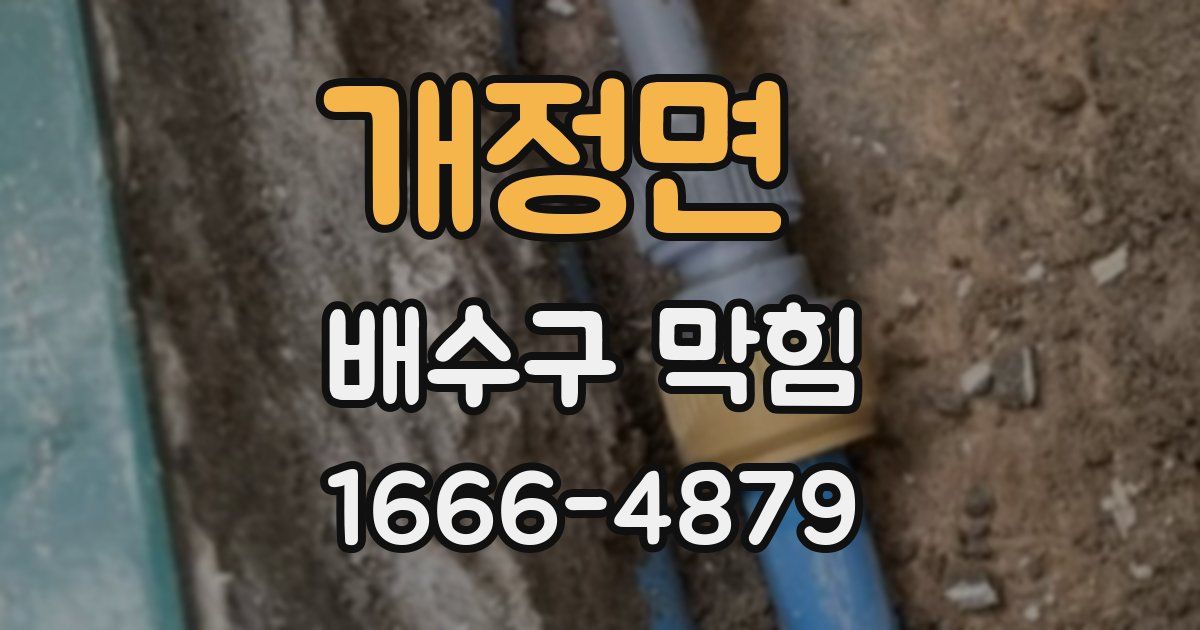 개정면 배수구 막힘