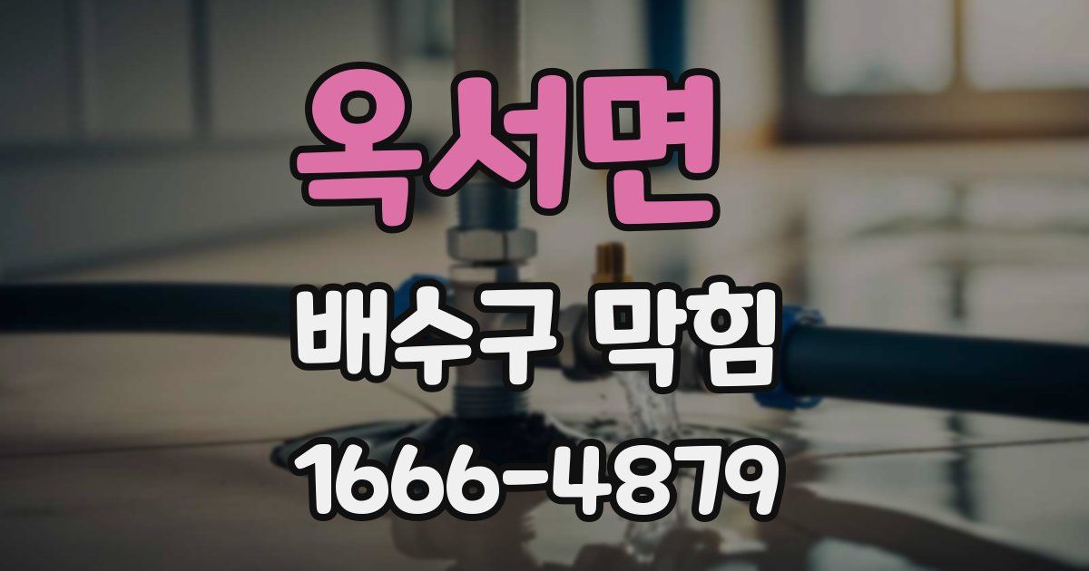 옥서면 배수구 막힘