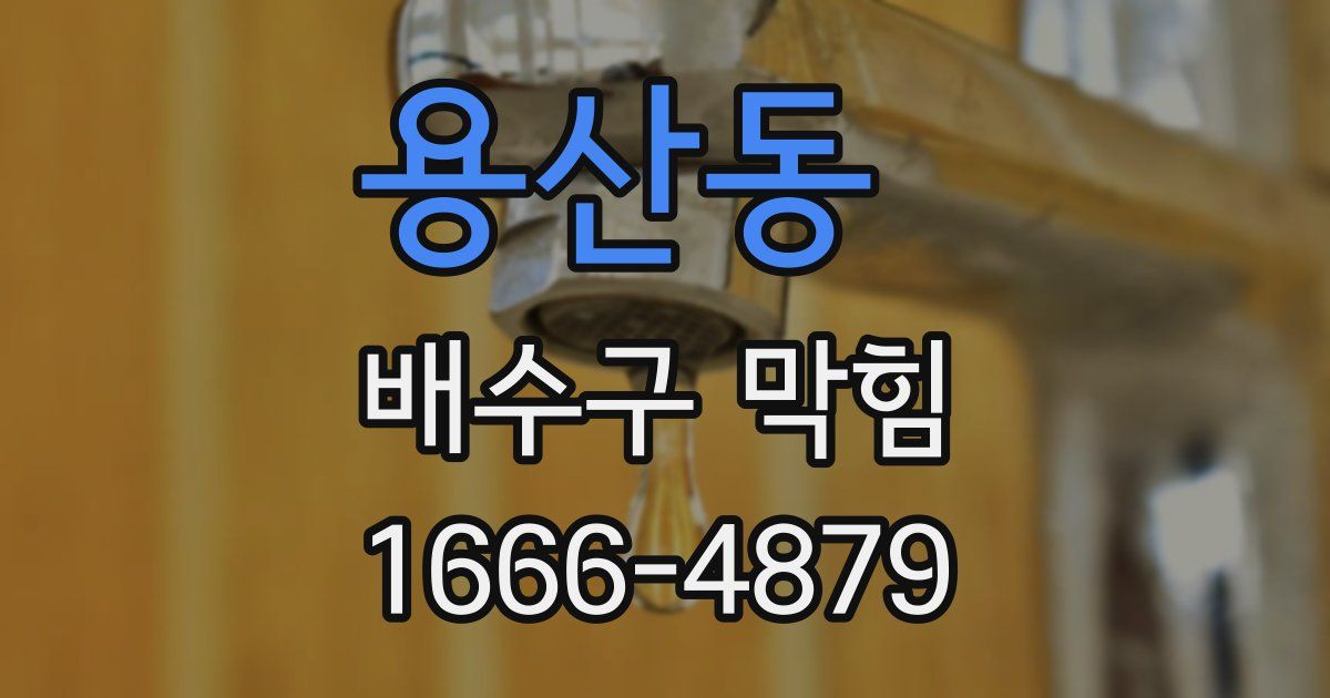 용산동 배수구 막힘