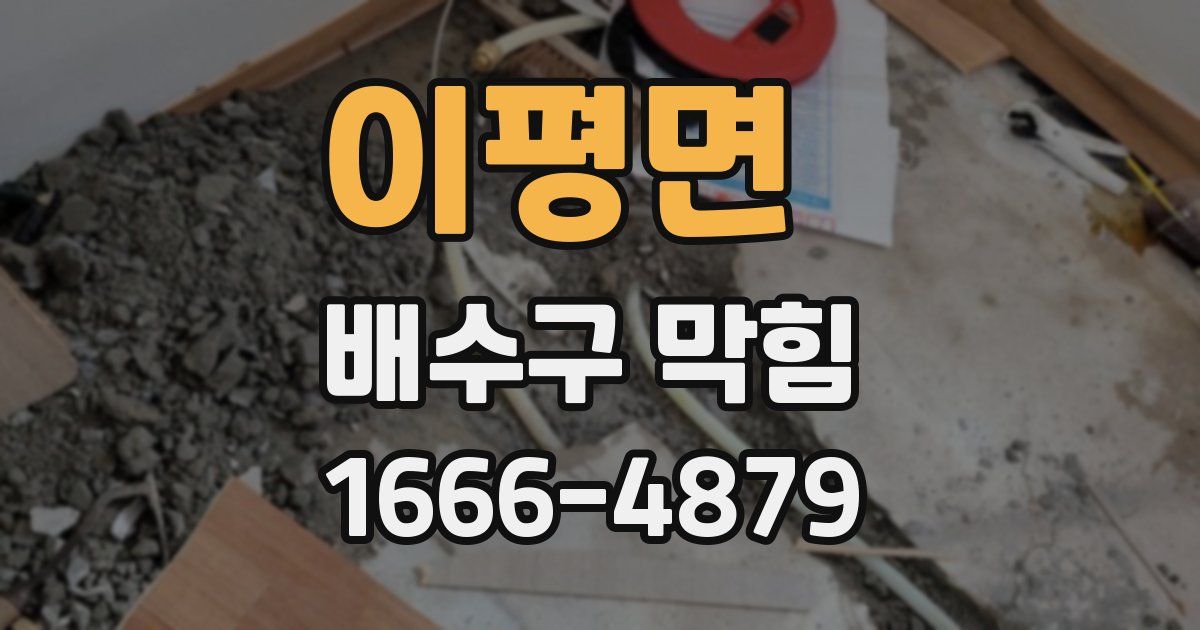 이평면 배수구 막힘