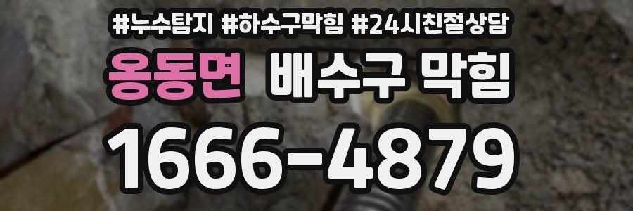 옹동면 배수구 막힘
