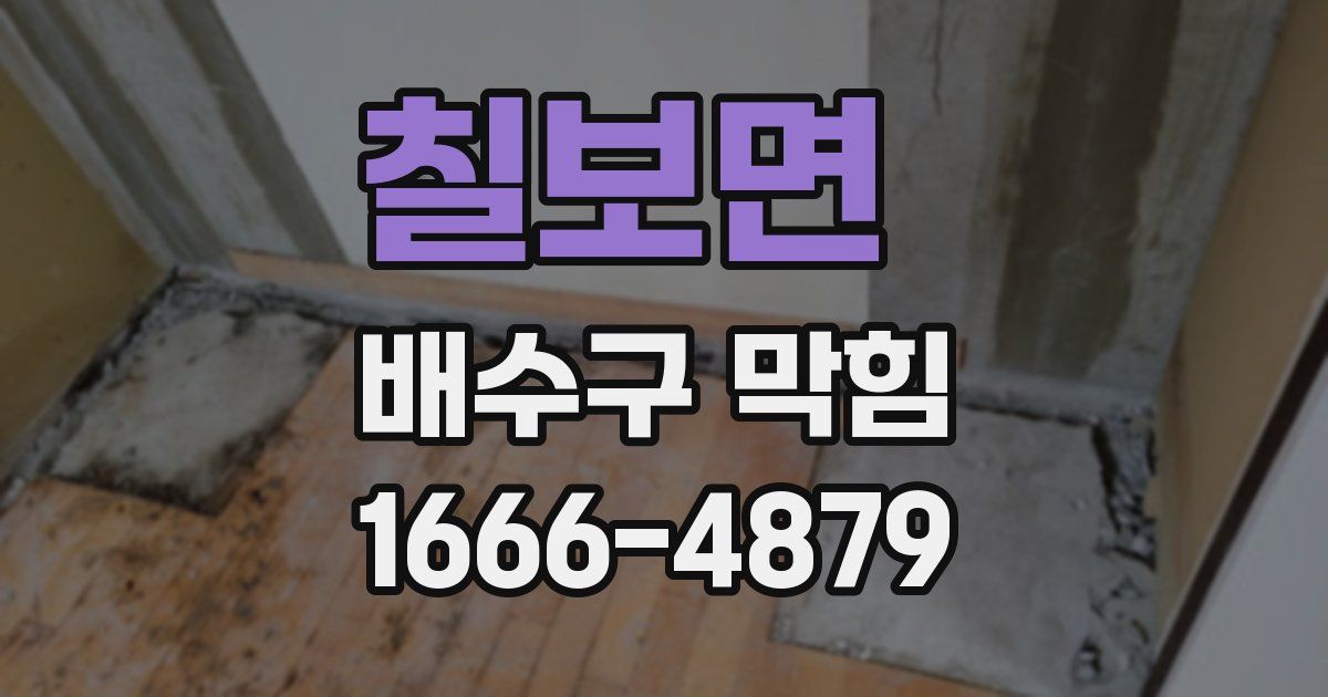 칠보면 배수구 막힘