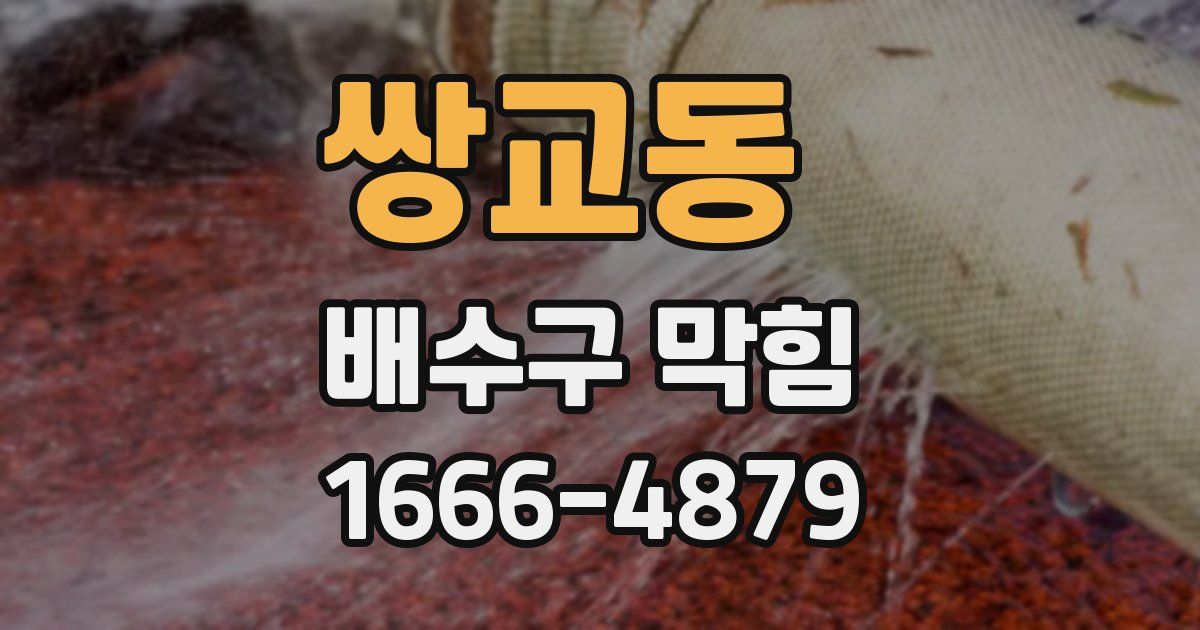 쌍교동 배수구 막힘