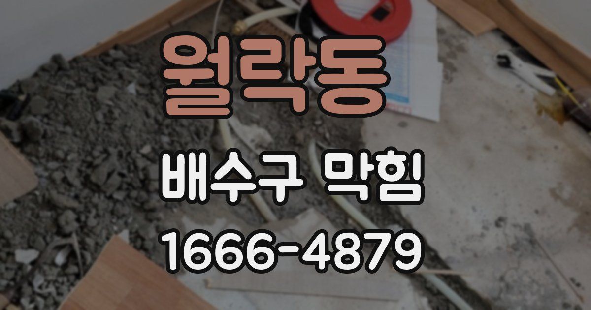 월락동 배수구 막힘