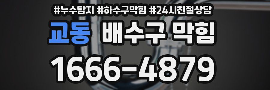 교동 배수구 막힘