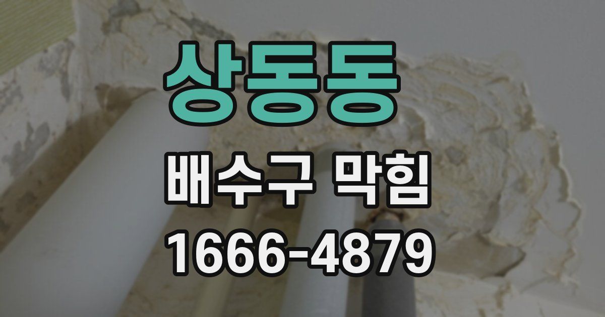상동동 배수구 막힘