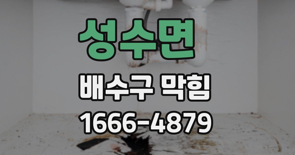 성수면 배수구 막힘