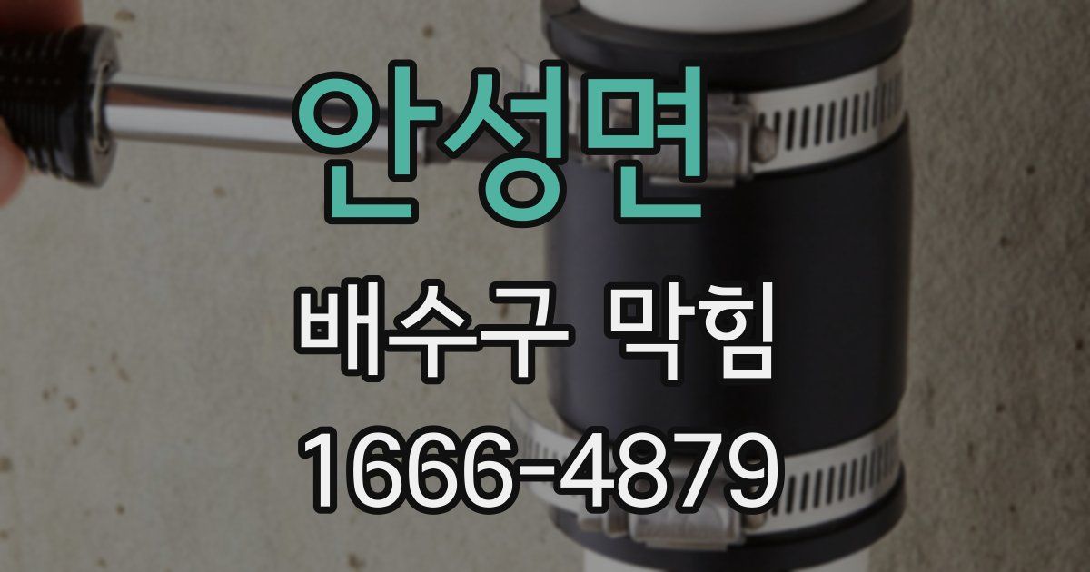 안성면 배수구 막힘