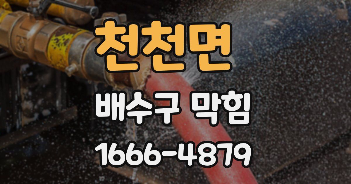천천면 배수구 막힘