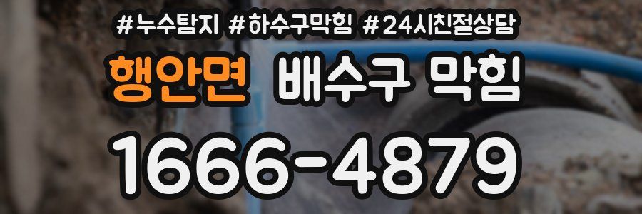행안면 배수구 막힘