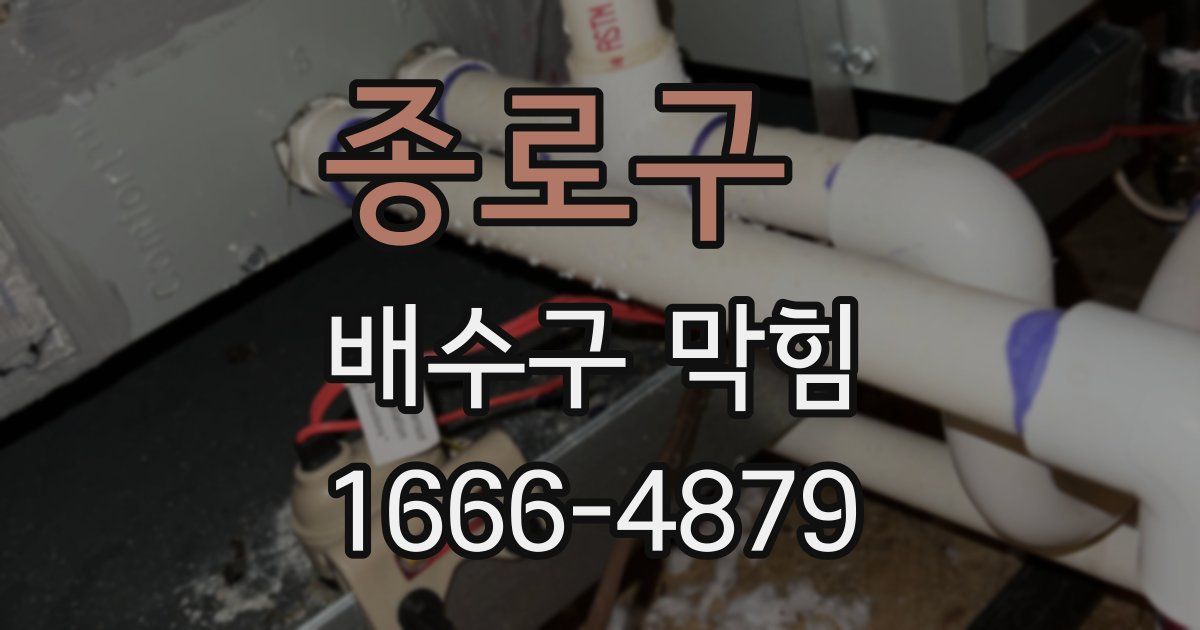 종로구 배수구 막힘
