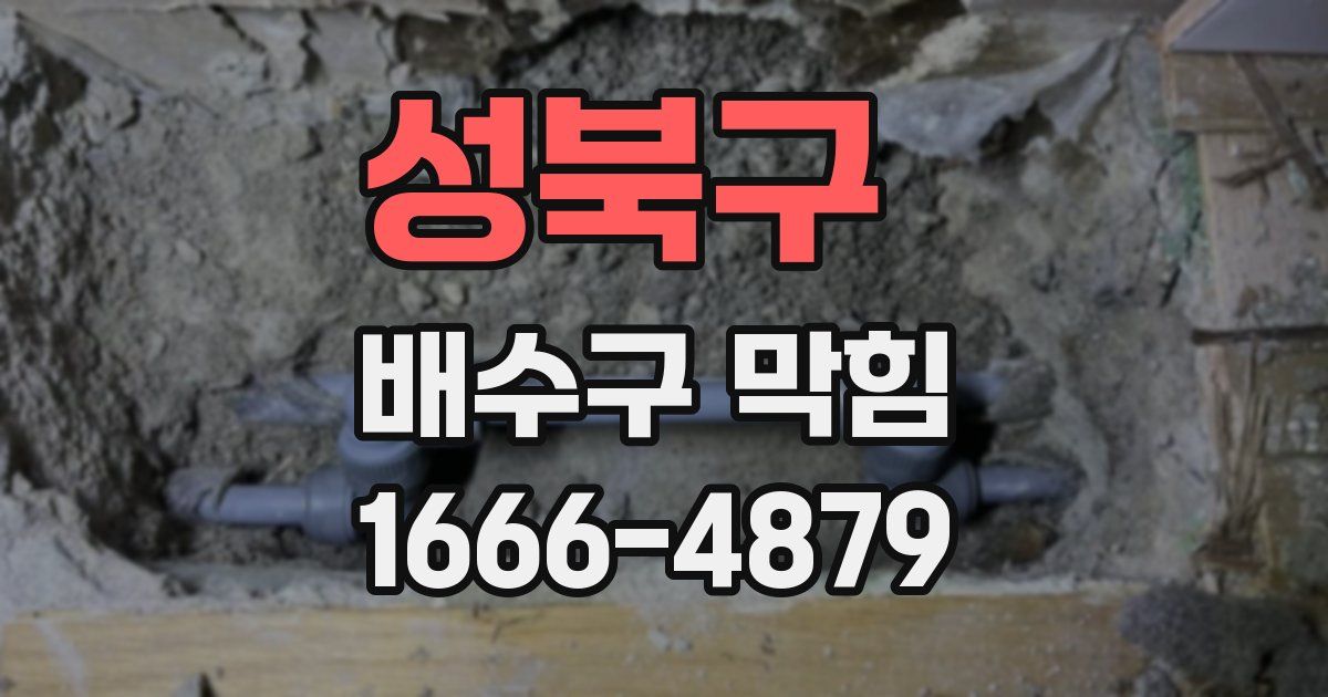 성북구 배수구 막힘