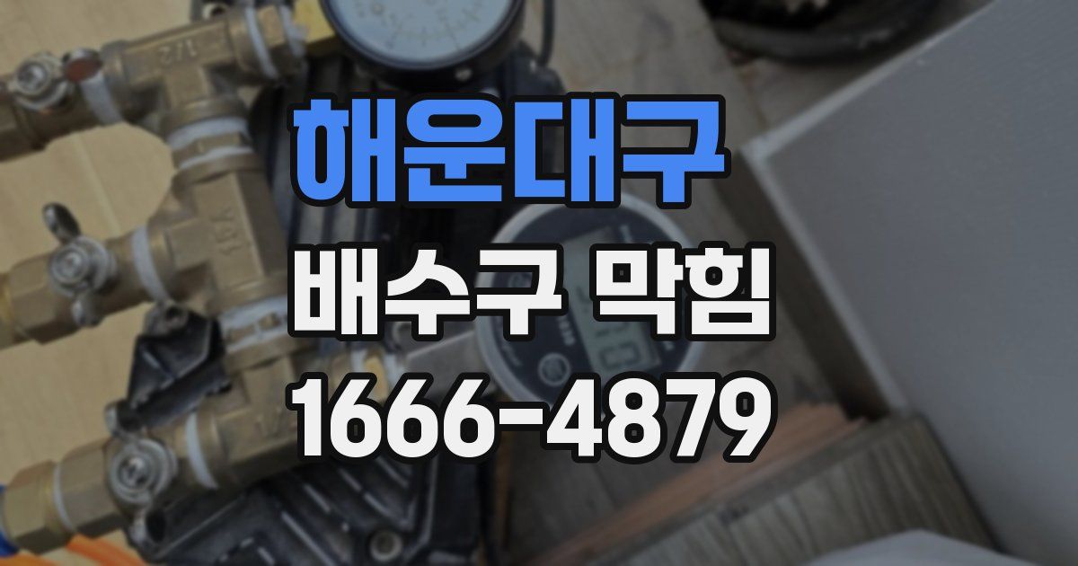 해운대구 배수구 막힘