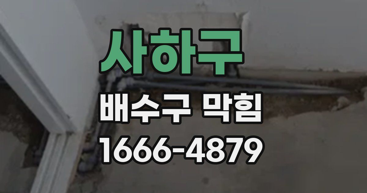 사하구 배수구 막힘