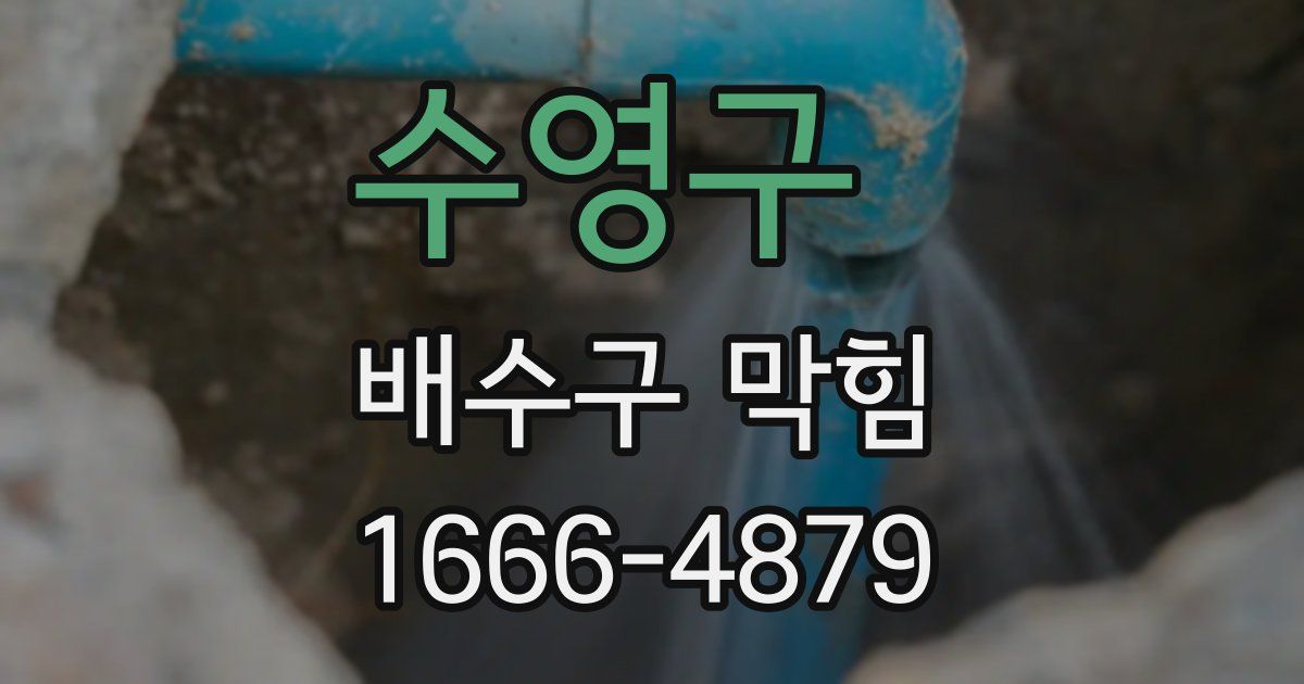 수영구 배수구 막힘