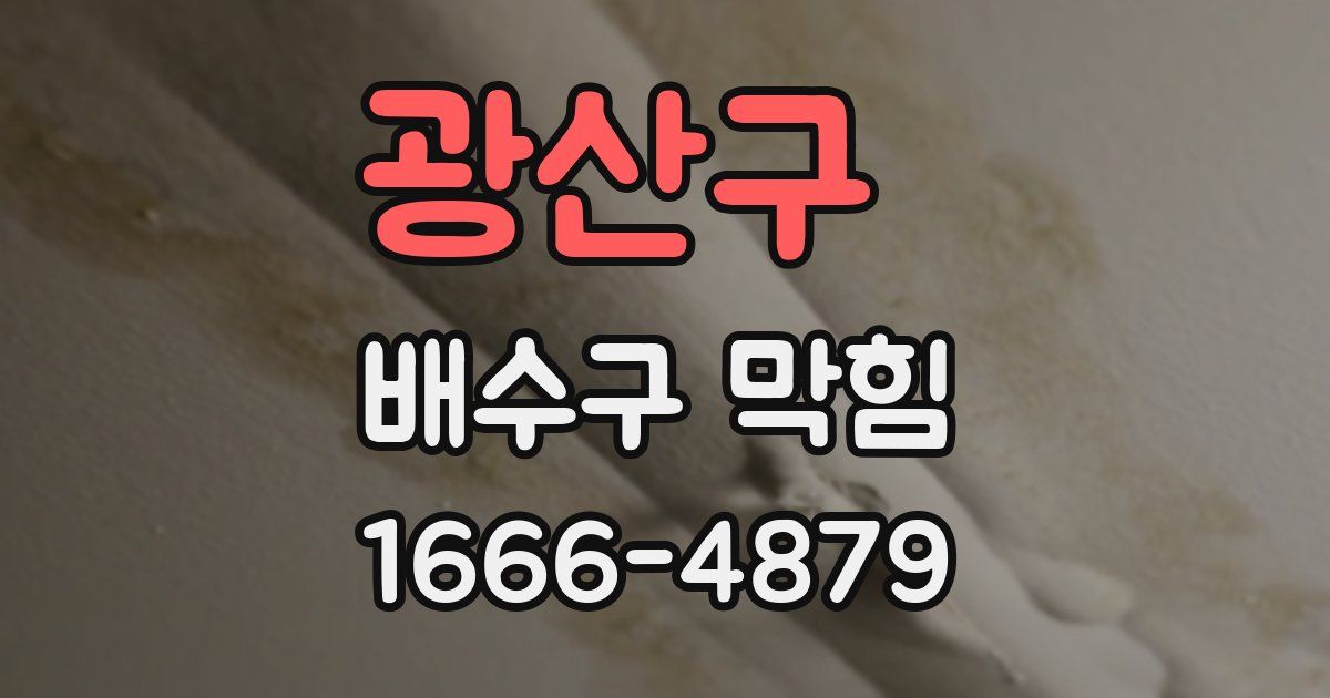 광산구 배수구 막힘