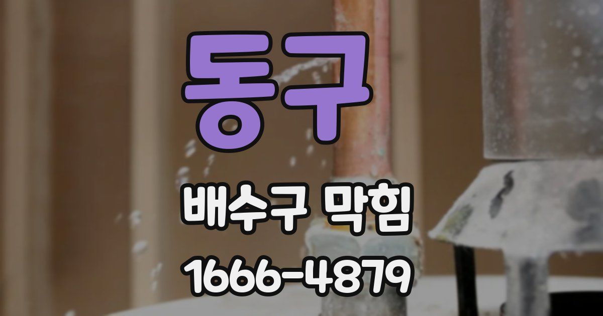 동구 배수구 막힘