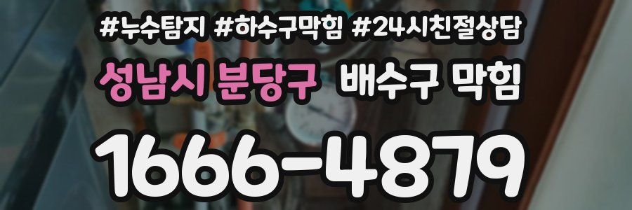 성남시 분당구 배수구 막힘