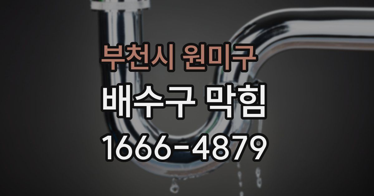 부천시 원미구 배수구 막힘