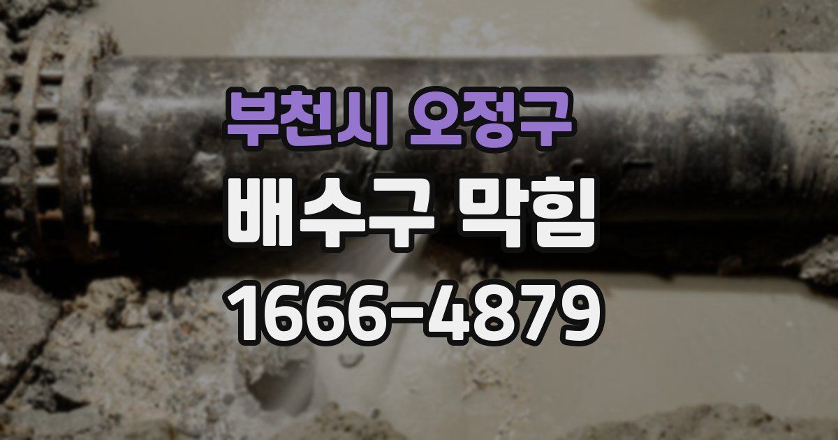 부천시 오정구 배수구 막힘
