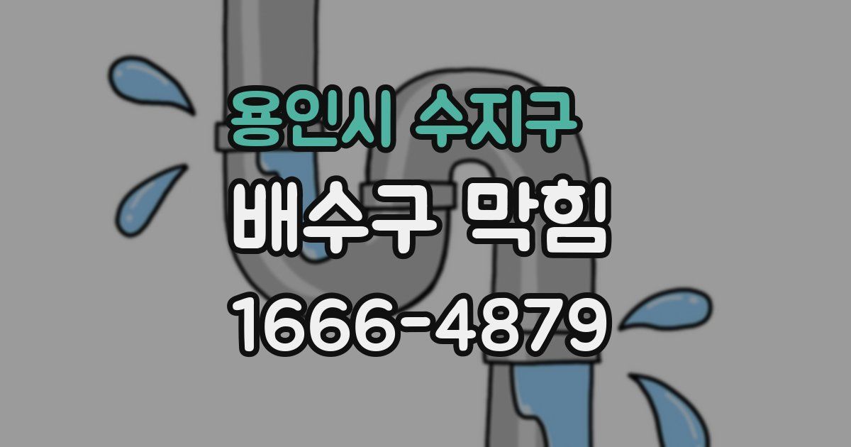 용인시 수지구 배수구 막힘