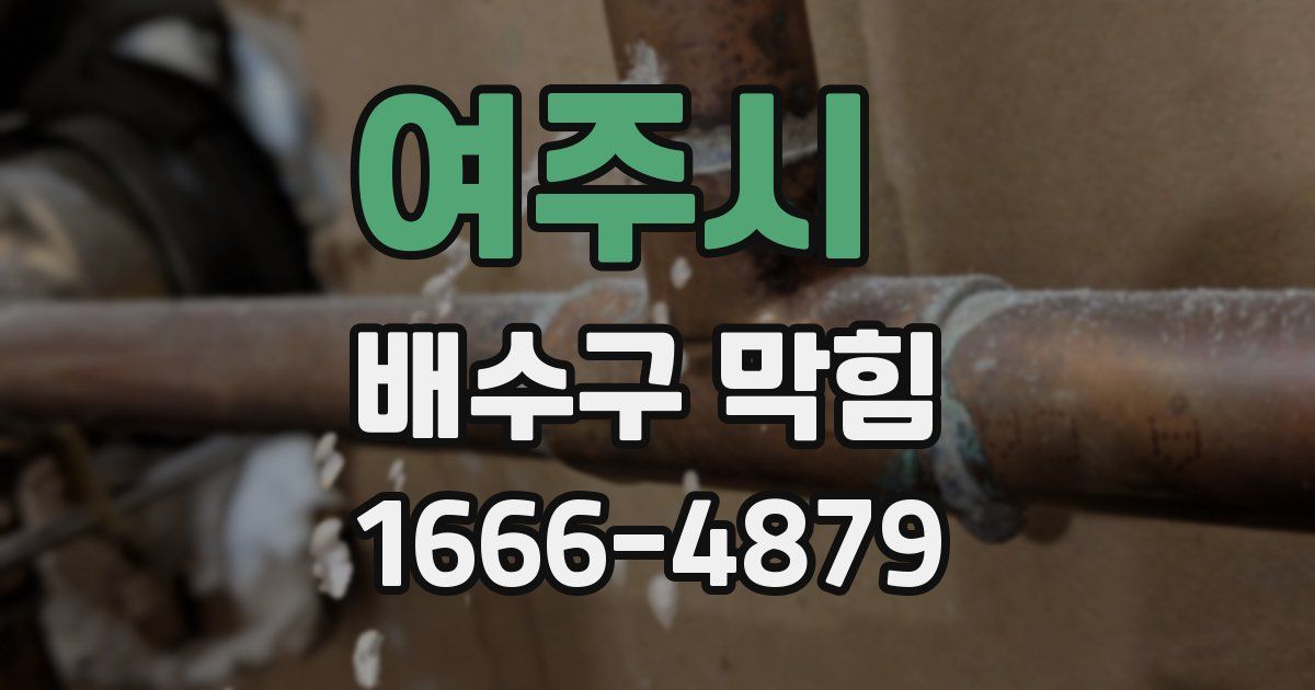 여주시 배수구 막힘